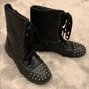 Candies Black studded combat boots